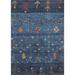 Blue/Gray 48 x 0.35 in Indoor Area Rug - World Menagerie Whitingham Contemporary Dark Gray/Navy Blue Area Rug Polyester/Wool | Wayfair