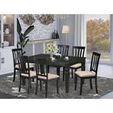 Charlton Home® Sorrentino 7 - Piece Butterfly Leaf Rubberwood Solid Wood Dining Set Wood in Black/Brown | Wayfair E0B6E463070D492886EB01BEBDAB4F21