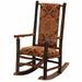 Loon Peak® Cleary Rocking Chair Solid + Manufactured Wood/Wood/Leather in Yellow | 44 H x 25 W x 36 D in | Wayfair 2988E0AD05C24B22946E4E0582C74A32