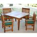 Millwood Pines Tignall 5 Piece Outdoor Dining Set Wood/Metal in White/Brown | 31 H x 36 W x 36 D in | Wayfair WF6405CCVD-CS