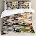 East Urban Home Camo Camouflage Patterns Going Undercover Militaristic Combination Duvet Cover Set Microfiber in Brown/Gray/White | King | Wayfair