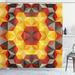 East Urban Home Modern Art Home Psychedelic Design w/ Geometric Kaleidoscope Diagonal Fractal Star Image Shower Curtain Set | Wayfair