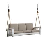 Rosecliff Heights Omar Sofa Rope Porch Swing in White | 28.5 H x 83 W x 36 D in | Wayfair E2180A52EEA142FCAD2DC570CD767717