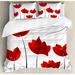 East Urban Home Floral Duvet Cover Set Microfiber in Red/White | King | Wayfair nev_25171_king