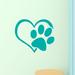 Winston Porter Heart w/ Paws Pet Vinyl Wall Decal Vinyl in Green | 12 H x 12 W in | Wayfair 381169DEC4C44109AE3F7252CCF47C6A