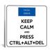 Winston Porter Jetter Keep Calm & Press Ctrl Alt Del Textual Art on Canvas in Black/Blue | 12 H x 12 W x 0.75 D in | Wayfair