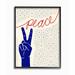 Ebern Designs 'Peace Hand Sign Pattern Red Design' Graphic Art Paper in Blue | 20 H x 16 W x 1.5 D in | Wayfair C747E759043843D1B27B7B7277FD9036