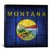 Winston Porter Flags Montana Planks - Wrapped Canvas Graphic Art Print Canvas in Blue/Yellow | 12 H x 12 W x 1.5 D in | Wayfair