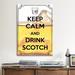 Winston Porter Jetter Keep Calm & Drink Scotch - Graphic Art Print on Canvas Metal in Black/Yellow | 60 H x 40 W x 1.5 D in | Wayfair