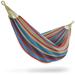 Sorbus Double Adjustable Cotton Hammock w/ Stand Cotton in Red/Gray/Indigo | 44 H x 48 W x 110 D in | Wayfair HMK-STND-BSPR