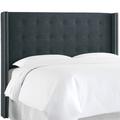 Red Barrel Studio® Armington Wingback Headboard Upholstered/Metal/Polyester in Black | 56 H x 83 W x 8 D in | Wayfair