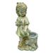 Astoria Grand Marone Girl w/ Flower Pot Statue Ceramic in Yellow | 21.6 H x 10.6 W x 8.27 D in | Wayfair 1607EADD9AC741778DF0626CA560C0A8