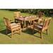 Rosecliff Heights Kevon Luxurious 5 Piece Teak Outdoor Dining Set Wood/Teak in Brown/White | 30.5 H x 48 W x 48 D in | Wayfair