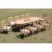 Rosecliff Heights Hillpoint Oval 10 - Person Teak Outdoor Dining Set Wood/Metal in Brown | 30.5" H x 94" L x 40" W | Wayfair