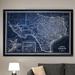 Williston Forge Vintage Map Texas - Graphic Art Print on Canvas Metal in Blue | 24 H x 32 W x 1.5 D in | Wayfair HAC17-m137-2432