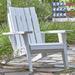 Longshore Tides Destini Solid Wood Adirondack Chair Wood in Blue/White | 41 H x 31.5 W x 35 D in | Wayfair 64CFC43AE67E4CD29FC6955F6681BD2F