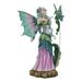 World Menagerie Tibay Discovery Enchanted Elf Fairy Fae Damsel w/ Pixie Dragon Figurine Resin in Gray/Green | 8 H x 4 W x 5.5 D in | Wayfair
