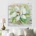 Gracie Oaks 'Country Magnolia' by Carol Robinson Painting Print on Wrapped Canvas Metal in Gray/Green/White | 32 H x 32 W x 1.5 D in | Wayfair