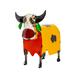 Union Rustic Herrod Colorful Cow Statue Metal in Black/Red/Yellow | 12 H x 9 W x 13 D in | Wayfair 100418