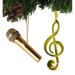 The Holiday Aisle® 2 Piece Singer's Choice Hanging Figurine Ornament Set Metal in Yellow | 5 H x 3 W x 1 D in | Wayfair