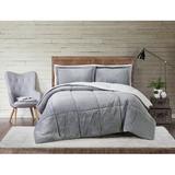 Truly Soft Cuddle Standard Comforter Set Polyester/Polyfill/Cotton in Gray | Queen Comforter + 2 Shams | Wayfair CS3142GYFQ-1500