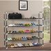 Rebrilliant 25 Pair Shoe Rack Metal/Fabric in Black | 37.4 H x 39.37 W x 11.02 D in | Wayfair 2CB2AB1F5F9947EFB510367473129BF4