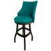 Red Barrel Studio® Esita Swivel Wood Bar & Extra Tall Stool Wood/Upholstered in Blue | 52 H x 22 W x 20 D in | Wayfair