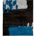 96 W in Rug - Isabelline One-of-a-Kind Chiodo Hand-Knotted Tibetan Black/Blue 8' Square Wool Area Rug Wool | Wayfair