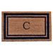 Arlmont & Co. Stortz Monogram Non-Slip Outdoor Door Mat Natural Fiber in Black/Brown | Rectangle 1'6" x 2'6" | Wayfair