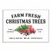 The Holiday Aisle® Farm Fresh Christmas Trees - Textual Art Print Wood in Brown | 13 H x 19 W x 0.5 D in | Wayfair D0446C69132847E686CC00ED71E0B702