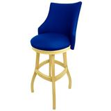 Red Barrel Studio® Esita Swivel Wood Bar & Extra Tall Stool Wood/Upholstered in Blue/Brown | 52 H x 22 W x 20 D in | Wayfair