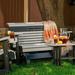 Ebern Designs Shaina Adirondack Outdoor Glider Bench, Stainless Steel in White/Black | 36 H x 55.5 W x 30 D in | Wayfair