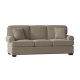 Fairfield Chair Dyer 86" Recessed Arm Sofa Polyester/Other Performance Fabrics/Genuine Leather in Red/Brown | 38 H x 86 W x 36 D in | Wayfair