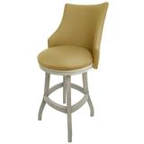 Red Barrel Studio® Esita Swivel Wood Bar & Extra Tall Stool Wood/Upholstered in White/Brown | 52 H x 22 W x 20 D in | Wayfair