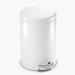 simplehuman 4.5 Liter/1.2 Gallon Round Bathroom Step Trash Can Stainless Steel in White | 12.1 H x 7.6 W x 10 D in | Wayfair CW1853