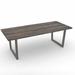 Union Rustic Horrace Solid Wood Double Pedestal Dining Table Wood/Metal in Gray/White | 30 H x 84 W x 36 D in | Wayfair