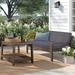 Winston Porter 2 Piece Sofa Set w/ Cushions Wood/Natural Hardwoods in Gray | 26.75 H x 52 W x 31.25 D in | Outdoor Furniture | Wayfair