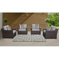 River Brook 4 Piece Outdoor Wicker Patio Chair w/ Cushions Wicker/Rattan in Gray kathy ireland Homes & Gardens by TK Classics | Wayfair