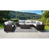 River Brook 11 Piece Rattan Sectional Seating Group w/ Cushions Synthetic Wicker/All - Weather Wicker/Wicker/Rattan | Outdoor Furniture | Wayfair