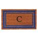 Arlmont & Co. Stortz Monogram Non-Slip Outdoor Door Mat Natural Fiber in Blue/Brown | Rectangle 1'6" x 2'6" | Wayfair