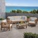 Beachcrest Home™ Maher 4 Piece Sofa Seating Group w/ Cushions Wood/Natural Hardwoods in Brown | 26.5 H x 88.5 W x 30.25 D in | Outdoor Furniture | Wayfair