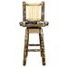 Loon Peak® Glacier Country Collection Bar Stool Wood/Upholstered in Brown/Green | 44 H x 18 W x 19 D in | Wayfair E04C43F92484458DAC53D00210DB6B3F