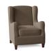 Wingback Chair - Fairfield Chair Wright 31" Wide Slipcovered Wingback Chair Leather/Fabric in Red/Gray/Brown | 40 H x 31 W x 36.5 D in | Wayfair