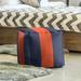 East Urban Home Virginia Stripes Cube Ottoman Polyester/Fade Resistant/Scratch/Tear Resistant in Orange/Blue | 13 H x 13 W x 13 D in | Wayfair