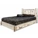 Millwood Pines Montana Collection Lodge Pole Pine Platform Storage Bed Wood in White | 47 H x 66 W x 83 D in | Wayfair