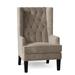 Wingback Chair - Everly Quinn Searle 30" Wide Tufted Wingback Chair Fabric in Brown | 48 H x 30 W x 34 D in | Wayfair