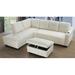 White Sectional - Latitude Run® Turnham 96" Wide Faux Leather Sofa & Chaise w/ Ottoman Faux Leather | 34 H x 96 W x 72 D in | Wayfair