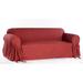 Rebrilliant Box Cushion Sofa Slipcover Cotton in Red/Brown | 38 H x 96 W x 38 D in | Wayfair A3C66A3D81624186BD9B25106231C98C