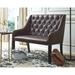 Red Barrel Studio® Gainesville Faux Leather Bench Faux Leather/Wood/Upholstered/Leather in Black/Brown/Gray | 39.5 H x 46.75 W x 26.25 D in | Wayfair