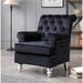 Chesterfield Chair - House of Hampton® Sellars 31" Wide Tufted Chesterfield Chair Velvet/Fabric in Black, Size 38.0 H x 31.0 W x 34.0 D in | Wayfair